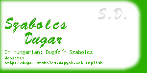 szabolcs dugar business card